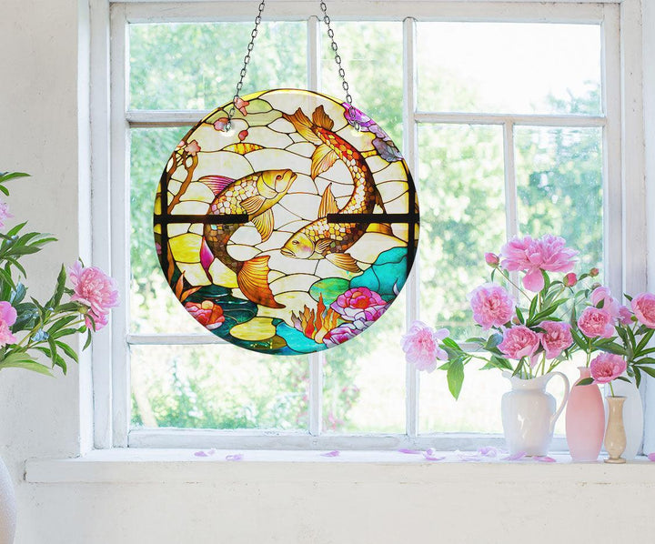 Yin-Yang Fishes Suncatcher Stained Glass Suncatchers | Myphotostation