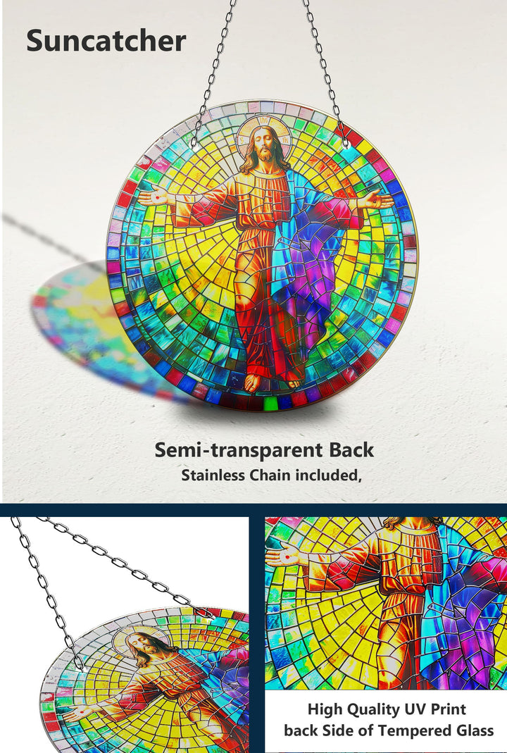 Neon Christ Suncatcher Decor