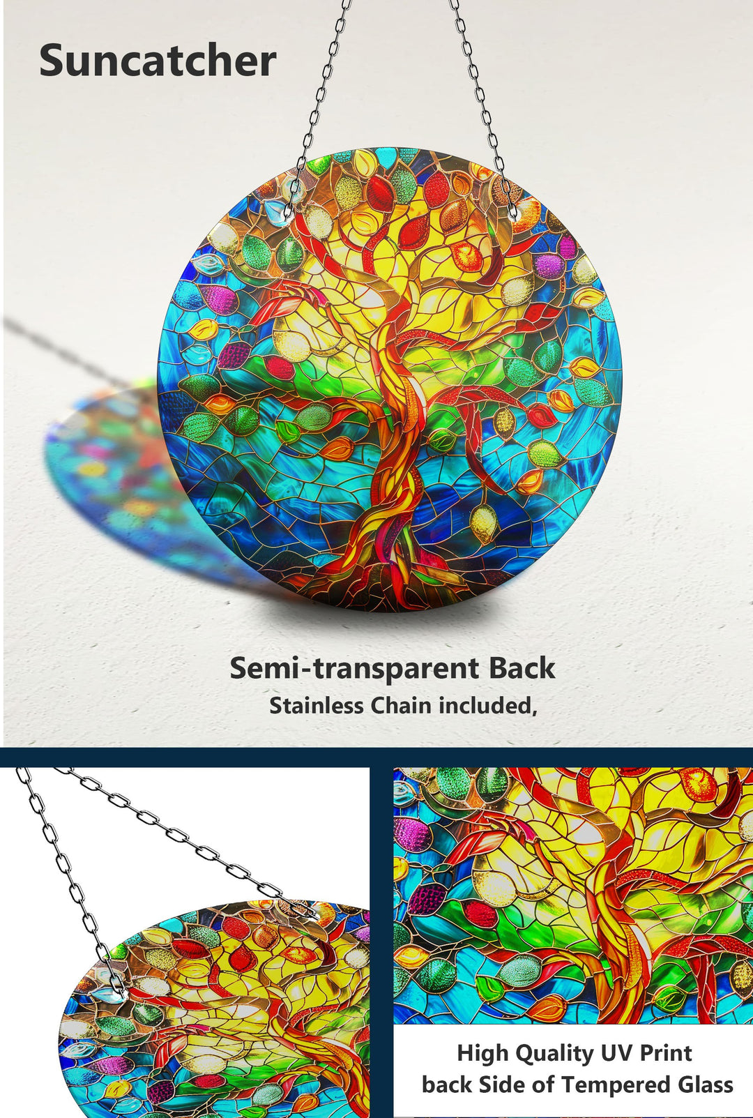 Vivid Life of tree Suncatcher Decor