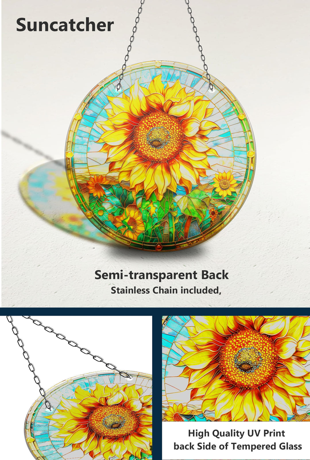 Vivid Sunflower Suncatcher Decor