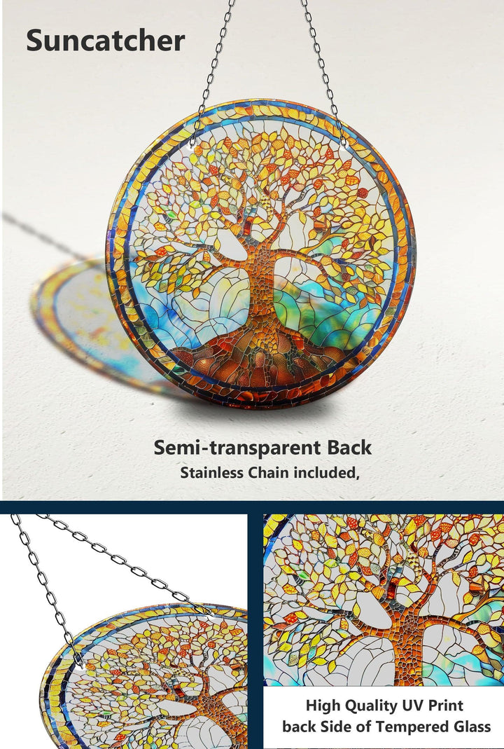 Gold Life of tree Suncatcher Decor