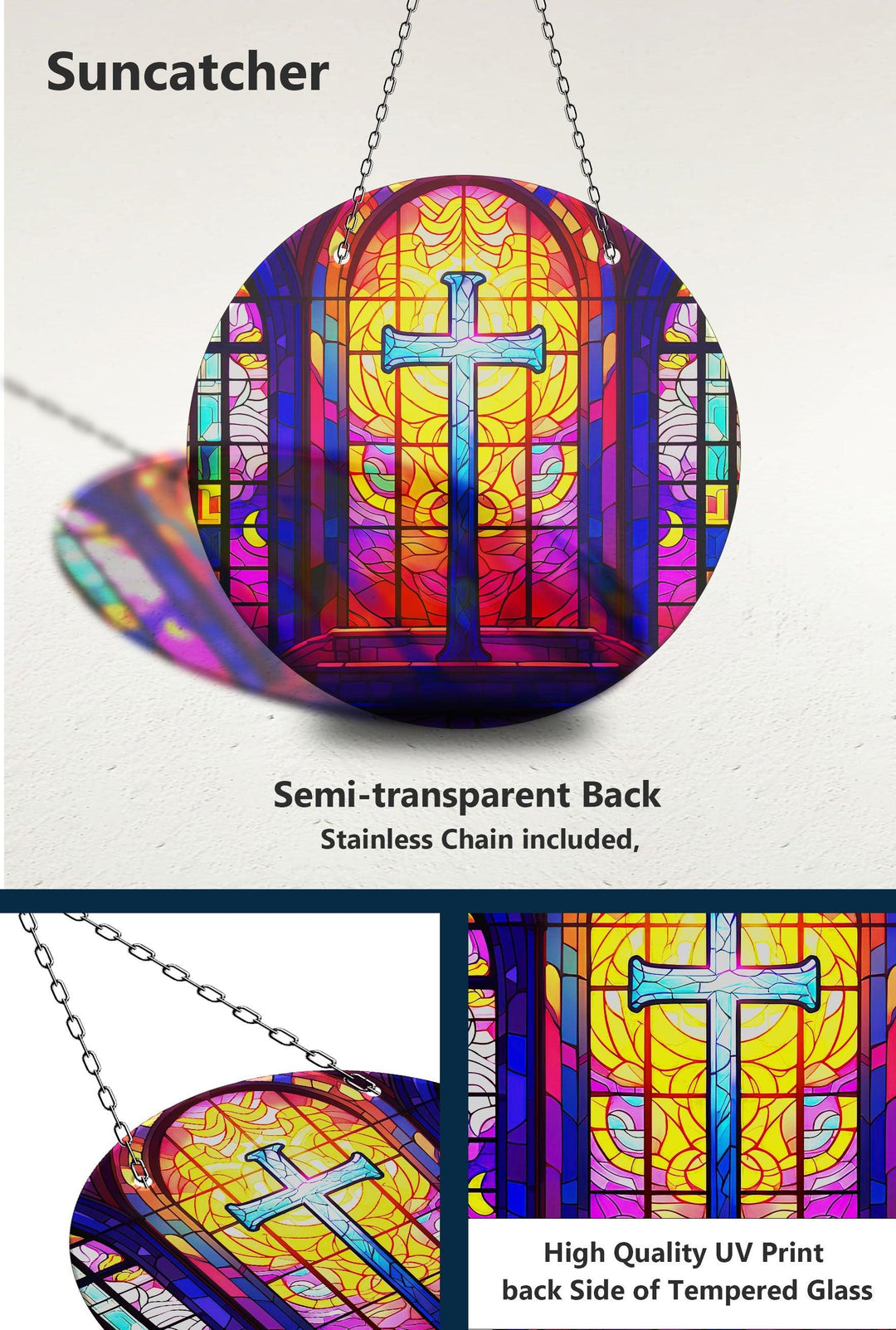 Christian Purple Suncatcher Decor