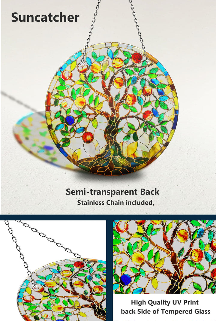 Colored Tree of Life Suncatcher Decor