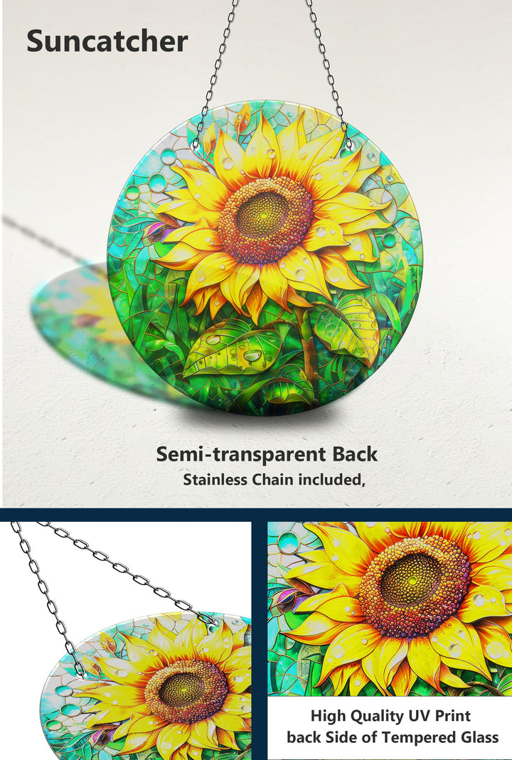 Yellow Sunflower Suncatcher Decor