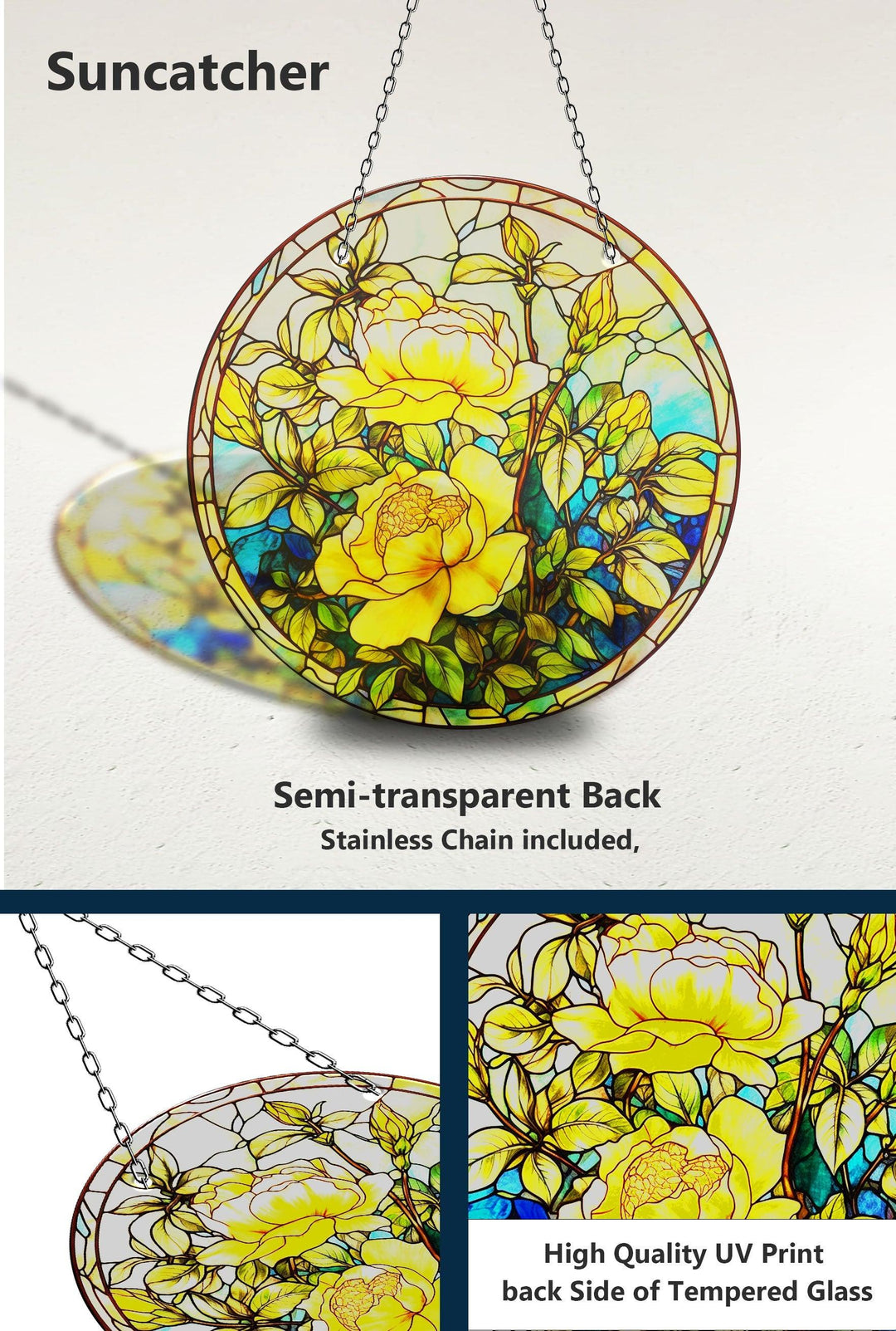 Yellow Botanical Suncatcher Decor