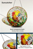 Colorful Rooster Stained  Suncatcher