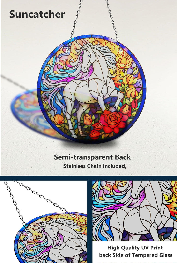 White Horse Stained Suncatcher