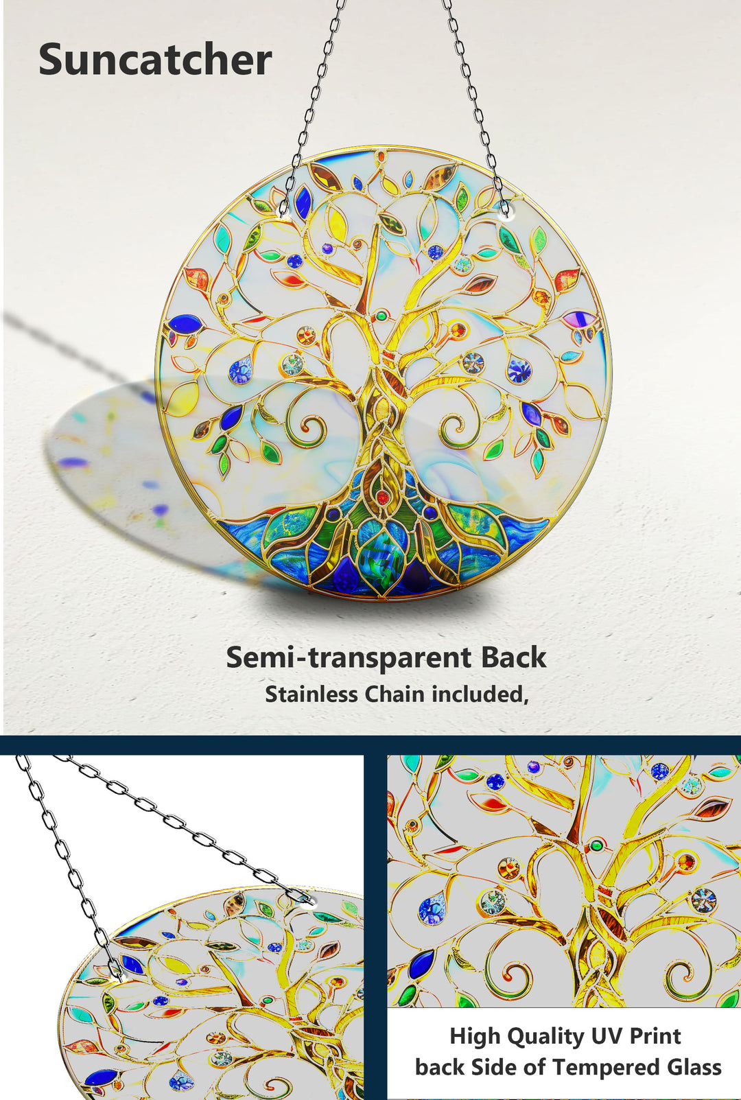 White Tree of Life Suncatcher Decor