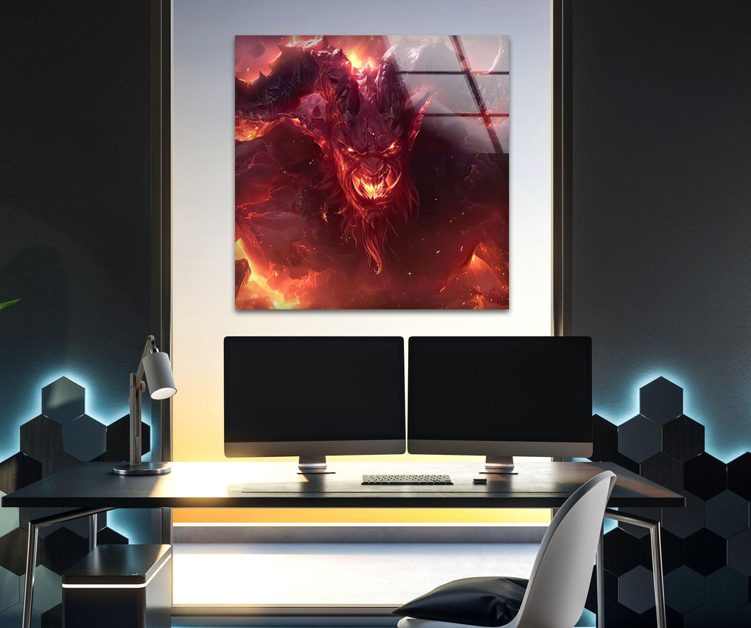 Demon Glass Wall Art custom glass photo prints, large glass prints
