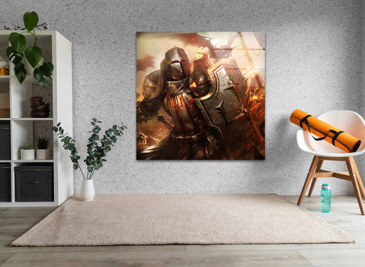 Diablo 3 Warrior Glass Wall Art large glass photo prints, glass wall photos
