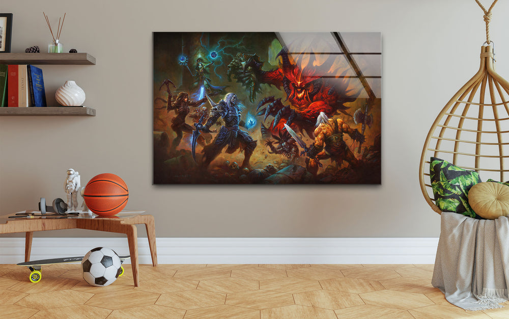 Diablo 3 Glass Wall Art photo print on glass, prints on glass wall art
