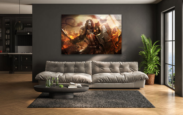 Diablo 3 Warrior Glass Wall Art glass image printing, glass prints from photos
