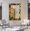 Gold Stained Tempered Glass Wall Mirror