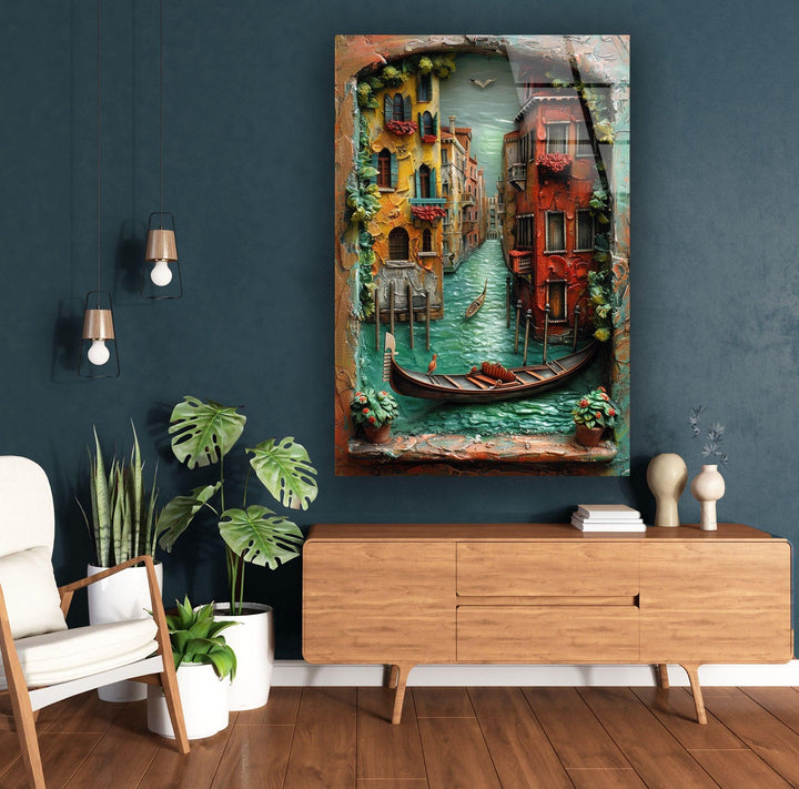 Vintage Venice Clay Art Glass Wall Art Glass Printing Wall Art, Print photos on glass
