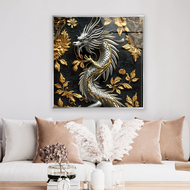 Opulent dragon wall piece combining traditional Asian motifs with modern luxury.
