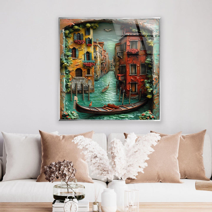 Vintage Venice Clay Art Glass Wall Art photo print on glass, prints on glass wall art
