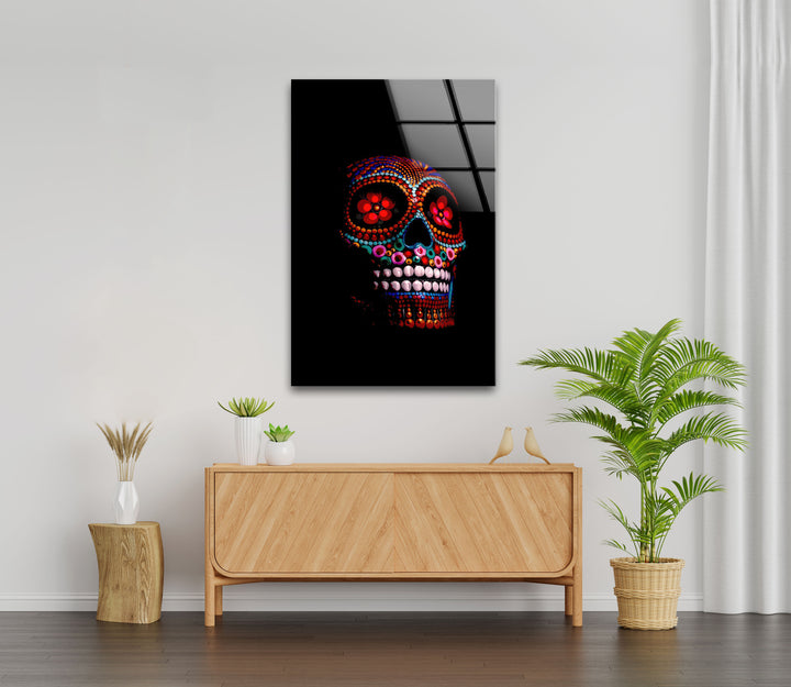 Sugar Calavera Mexican Skull Glass Art Painting & Cool Art Prints