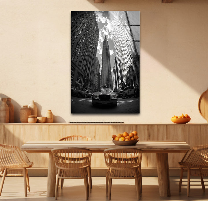 Chic black and white wall art of New York City ideal for enhancing modern and contemporary interiors
