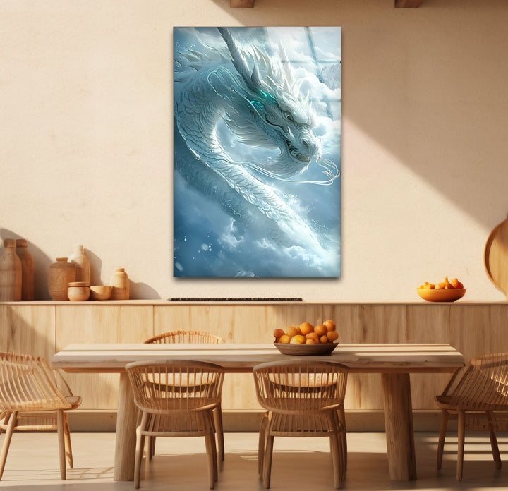 White Dragon: A serene dragon soaring in the clouds, bringing peace and fantasy to your room.
