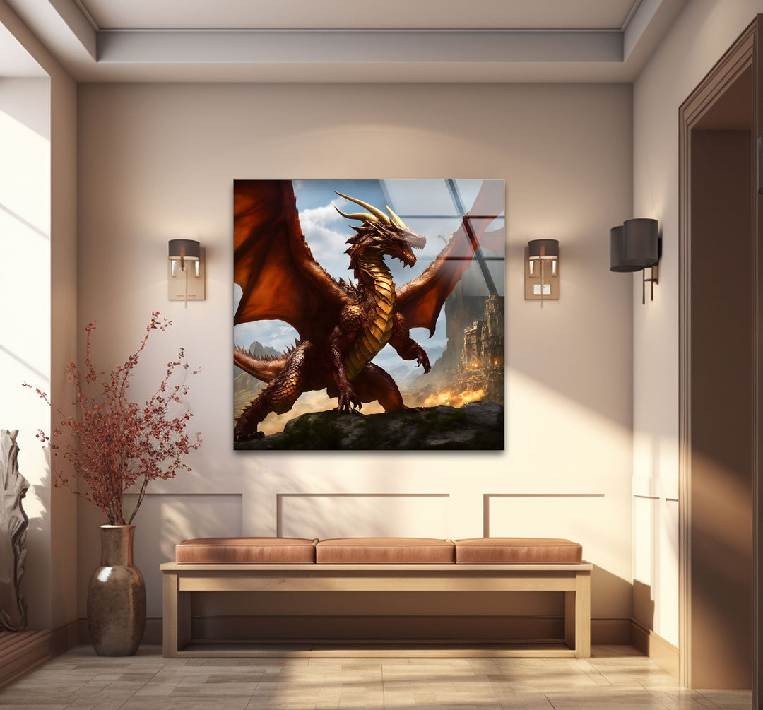 Red Dragon: A dramatic dragon surrounded by flames, ideal for creating a fiery atmosphere.
