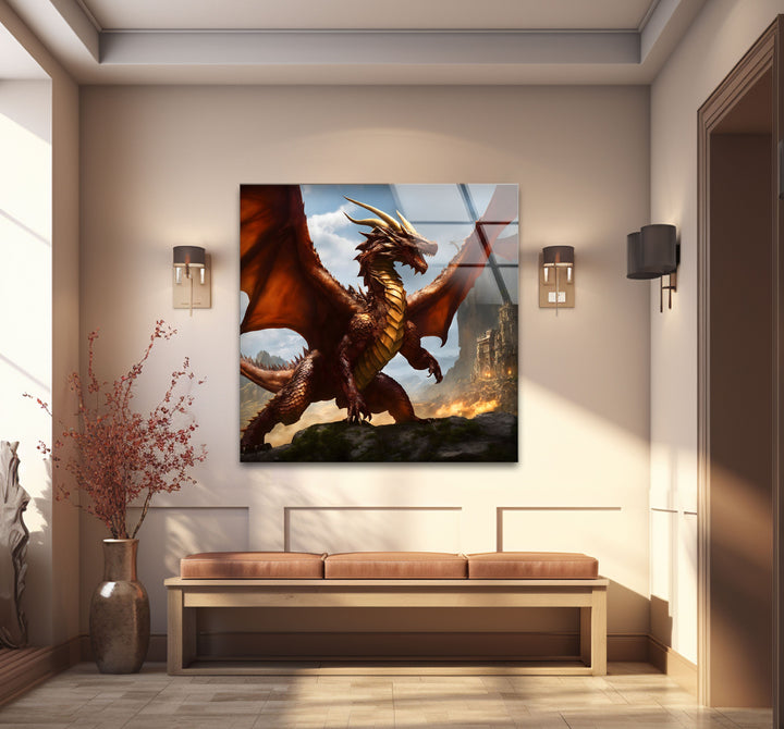 Red Dragon: A dramatic dragon surrounded by flames, ideal for creating a fiery atmosphere.
