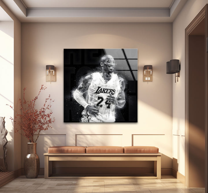 Sophisticated black and white wall decor showcasing Kobe Bryant in a powerful and inspiring design.