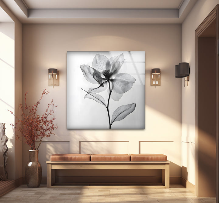 Striking black and white abstract art celebrating the beauty of flowers in a dynamic and modern design
