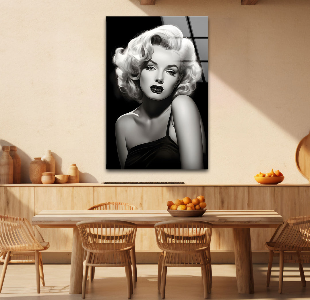 Stylish black and white paintings of Marilyn Monroe, perfect for adding elegance to any space.