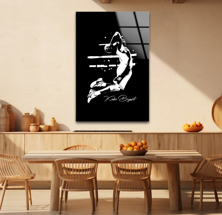 Unique black and white wall decor showcasing Kobe Bryant in an impactful and minimalist silhouette composition.