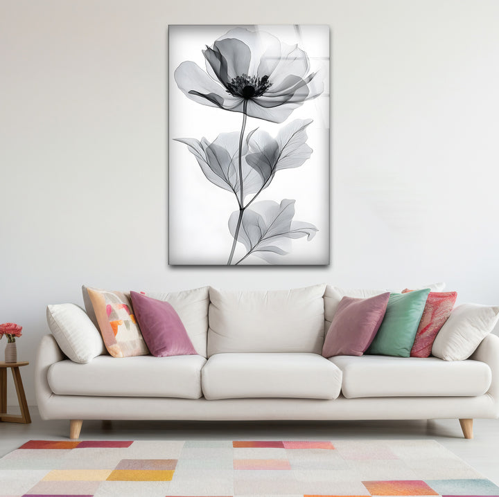 Bold black and white framed art of a watercolor flower blending artistic creativity with timeless sophistication
