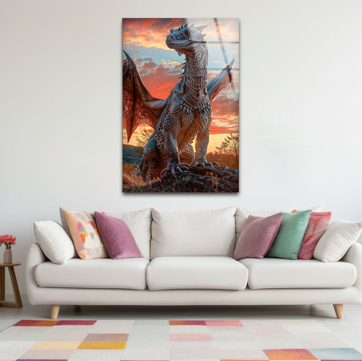 Dragon in the Mountains: High-Quality Fantasy Wall Decor
