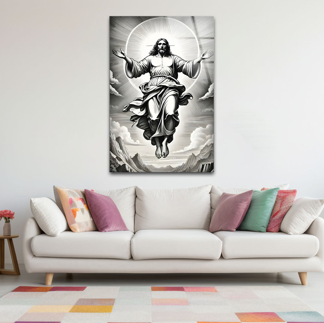 Artistic black and white abstract art portraying Jesucristo with expressive lines and textures.