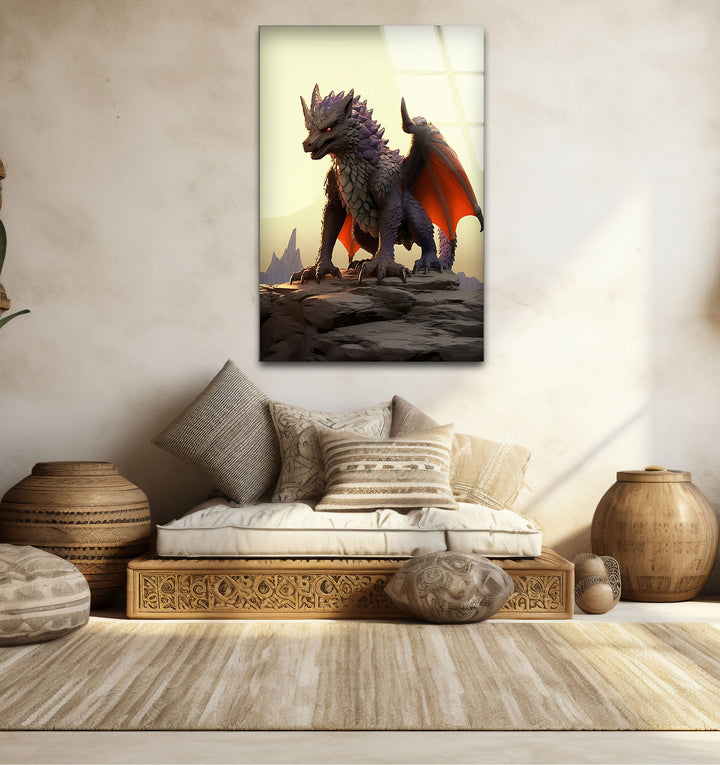 Bring the world of fantasy to life with a striking purple dragon, featured on durable, high-resolution glass.
