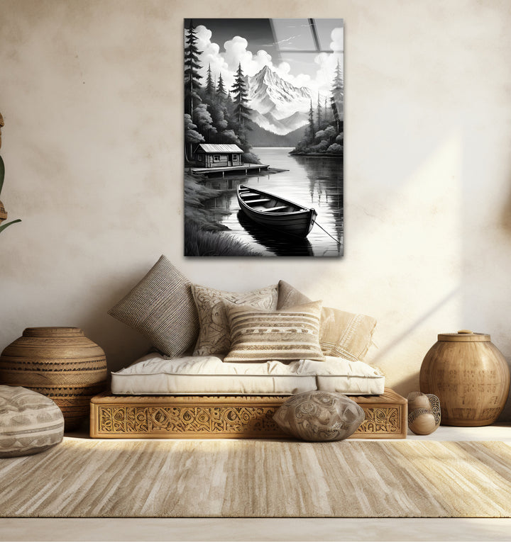 Chic black and white wall art of a nature-inspired design ideal for enhancing modern interiors
