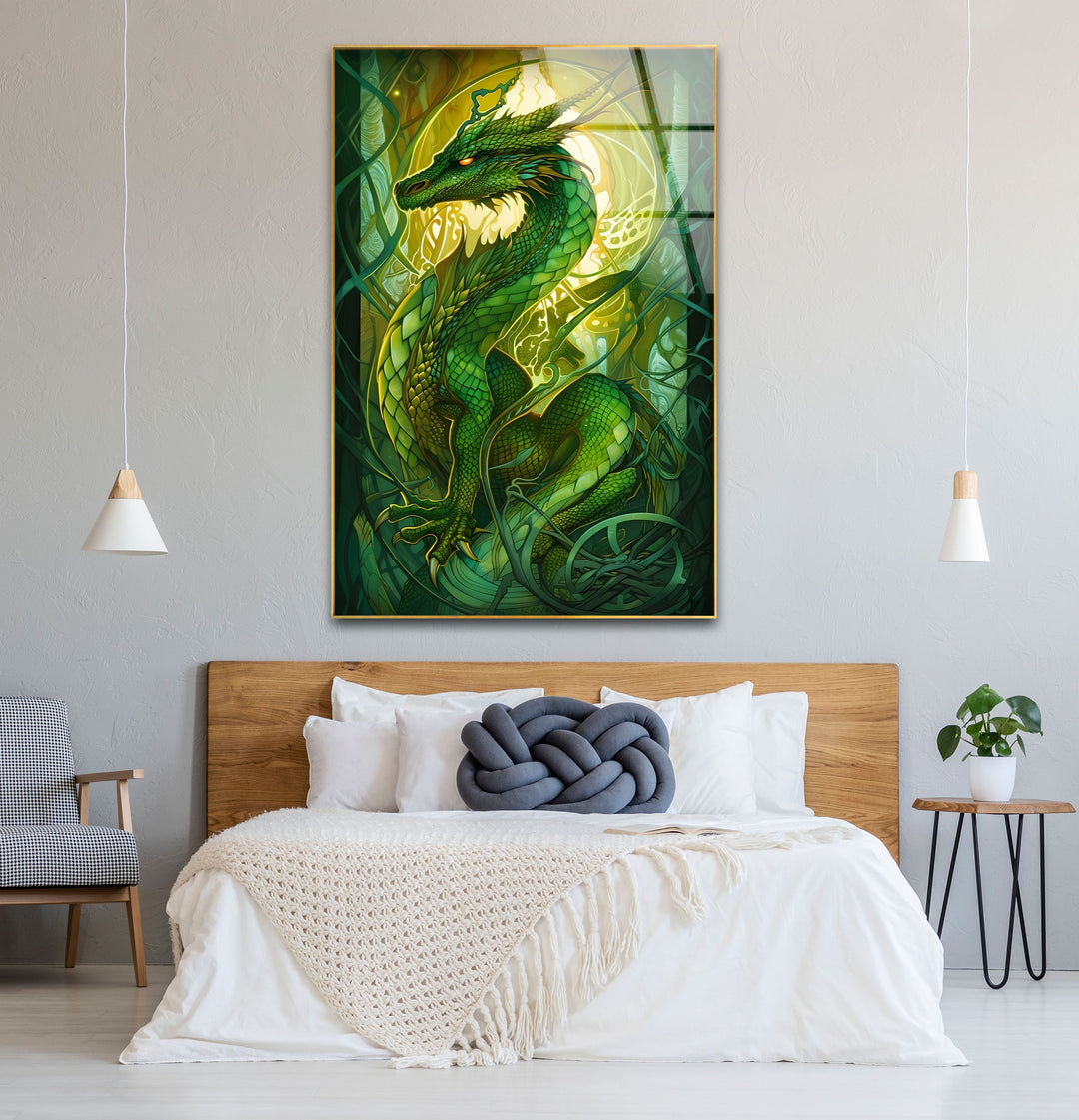 Green Dragon: A captivating dragon surrounded by nature, adding enchantment and mystery to your decor.
