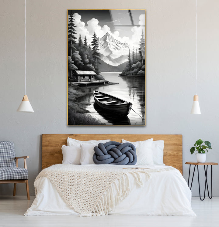 Refined black and white abstract drawings featuring a stunning nature landscape in high contrast
