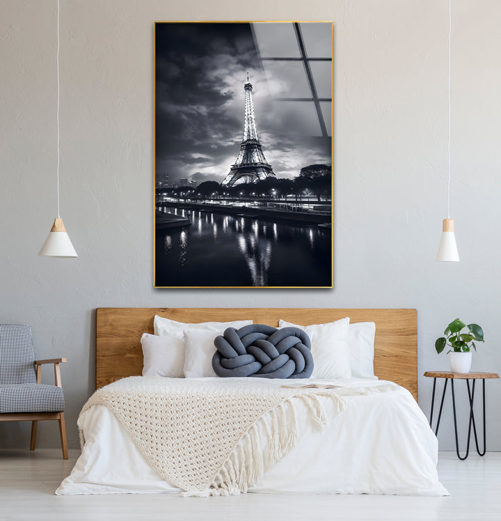 Timeless black and white paintings of the Eiffel Tower in Paris perfect for adding charm to any space
