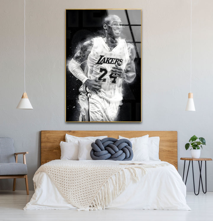 Unique black and white wall decor featuring Kobe Bryant in a minimalist and impactful composition.