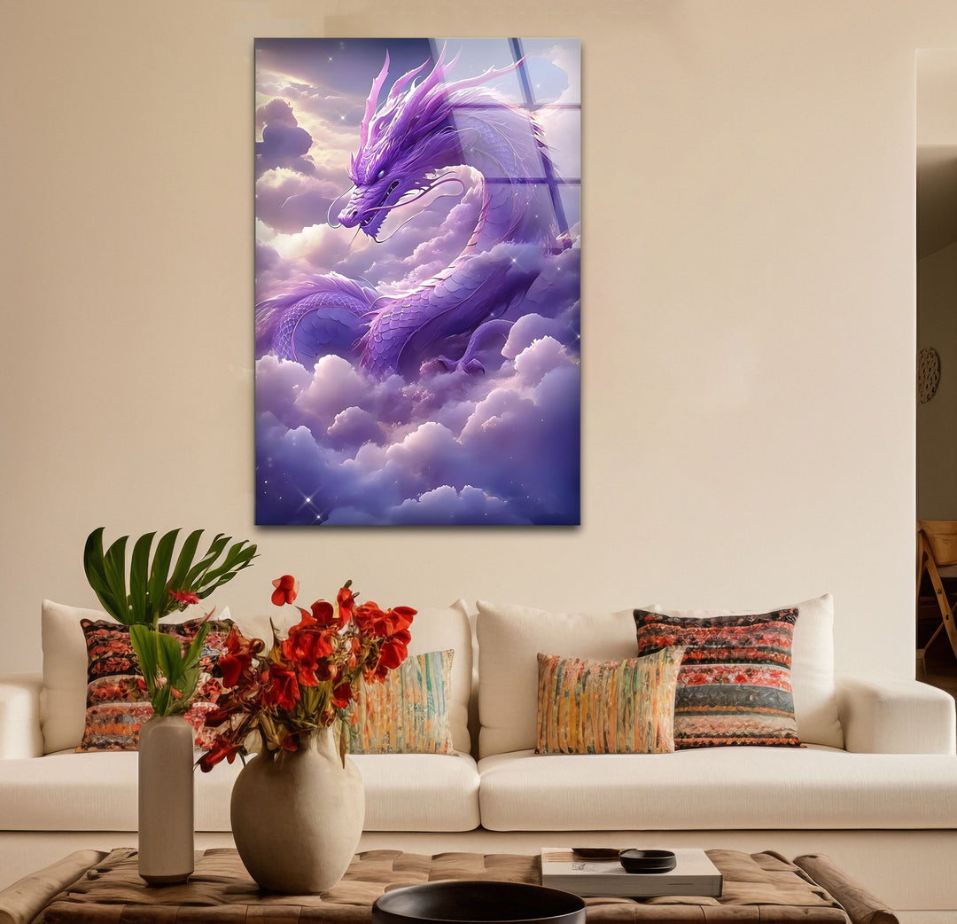 Purple Dragon: Soaring through the clouds, this dragon artwork brings fantasy and elegance to your room.
