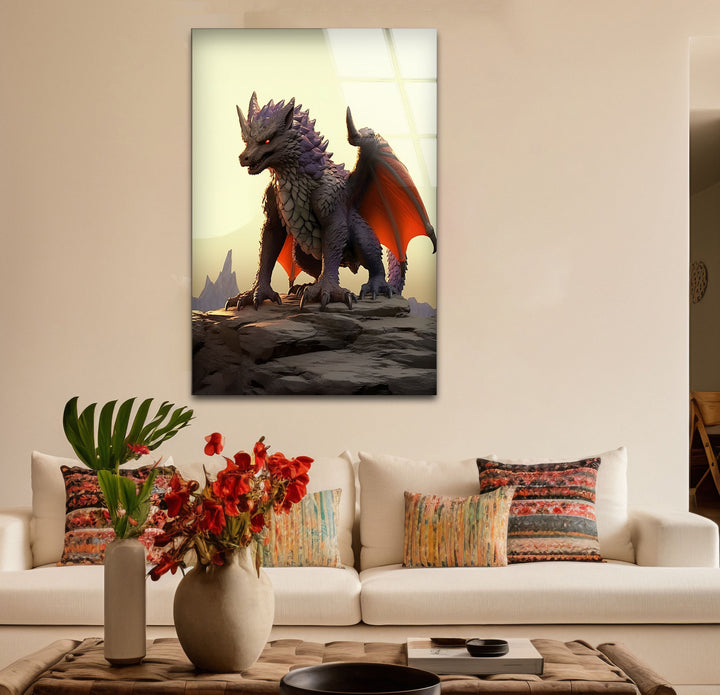 A captivating purple dragon artwork, perfect for adding an element of power and elegance to any room.
