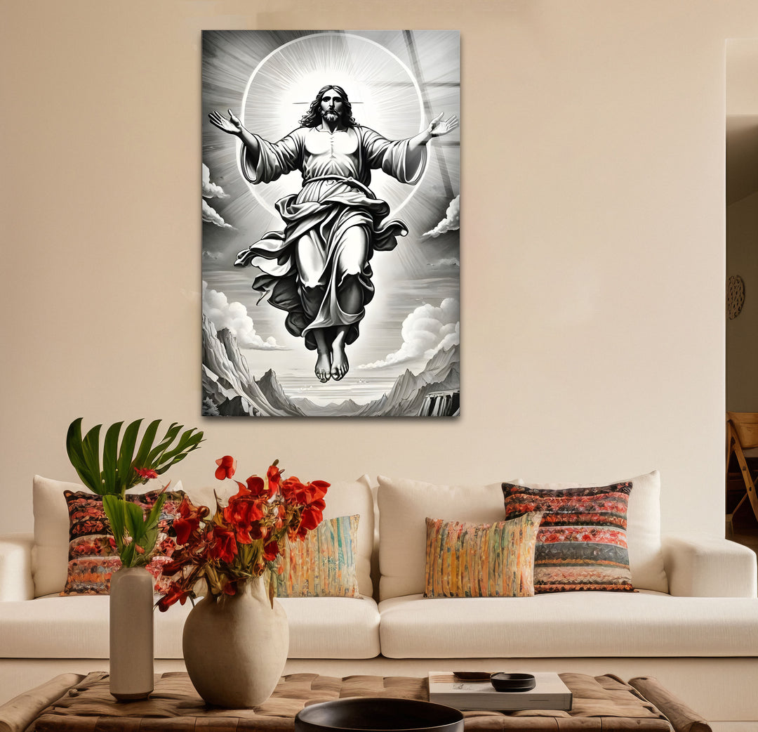 Modern black and white paintings of Jesucristo, blending spiritual significance with creative artistry.