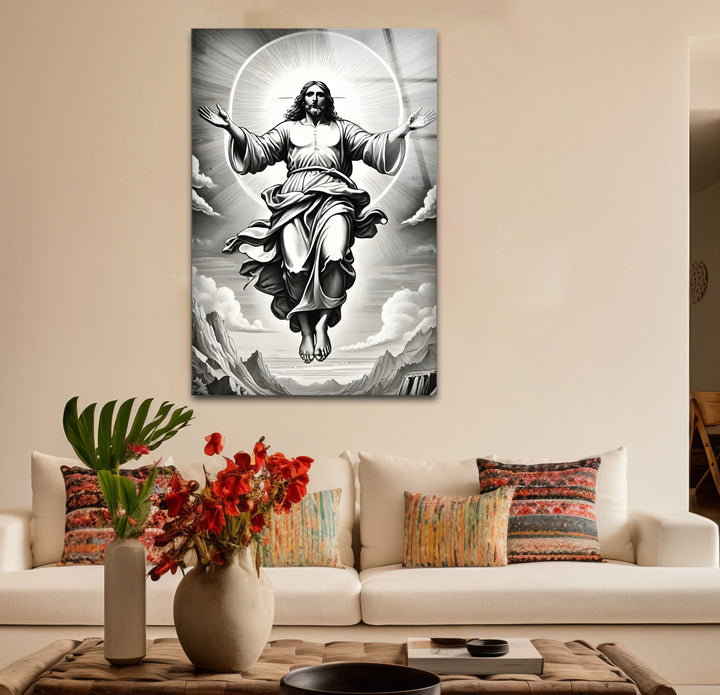 Modern black and white paintings of Jesucristo, blending spiritual significance with creative artistry.