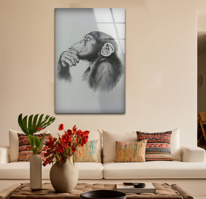 Stylish black and white paintings of a monkey, perfect for adding a unique touch to your decor.