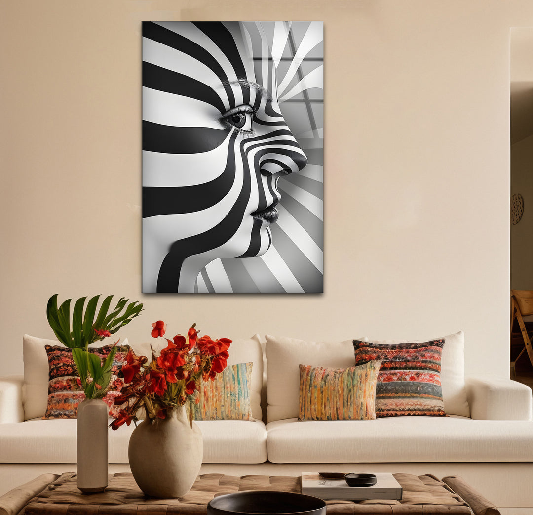 Timeless black and white wall art capturing the essence of a woman’s beauty in subtle tones.