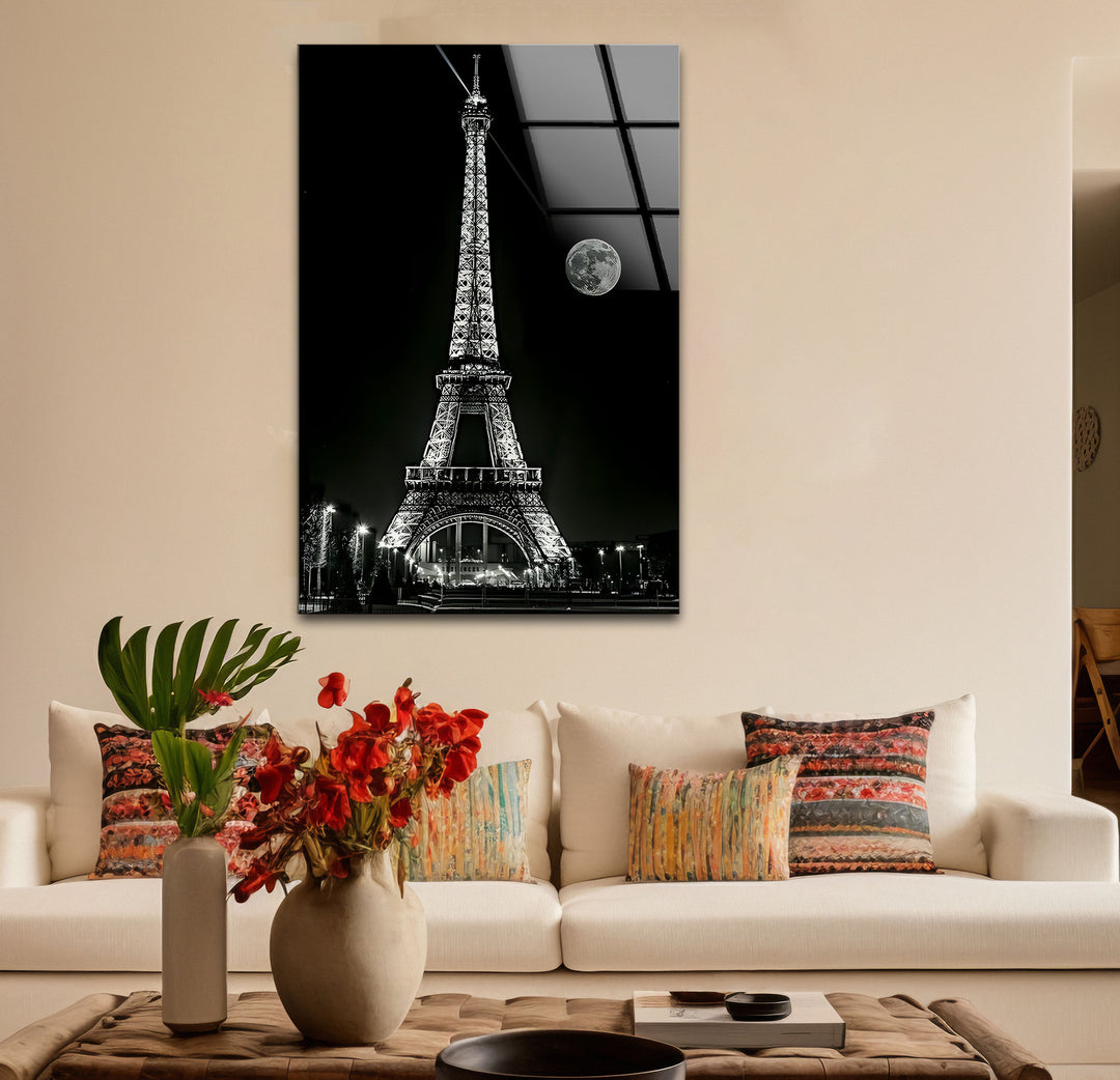 Refined black and white abstract drawings featuring the Eiffel Tower with dramatic shading.