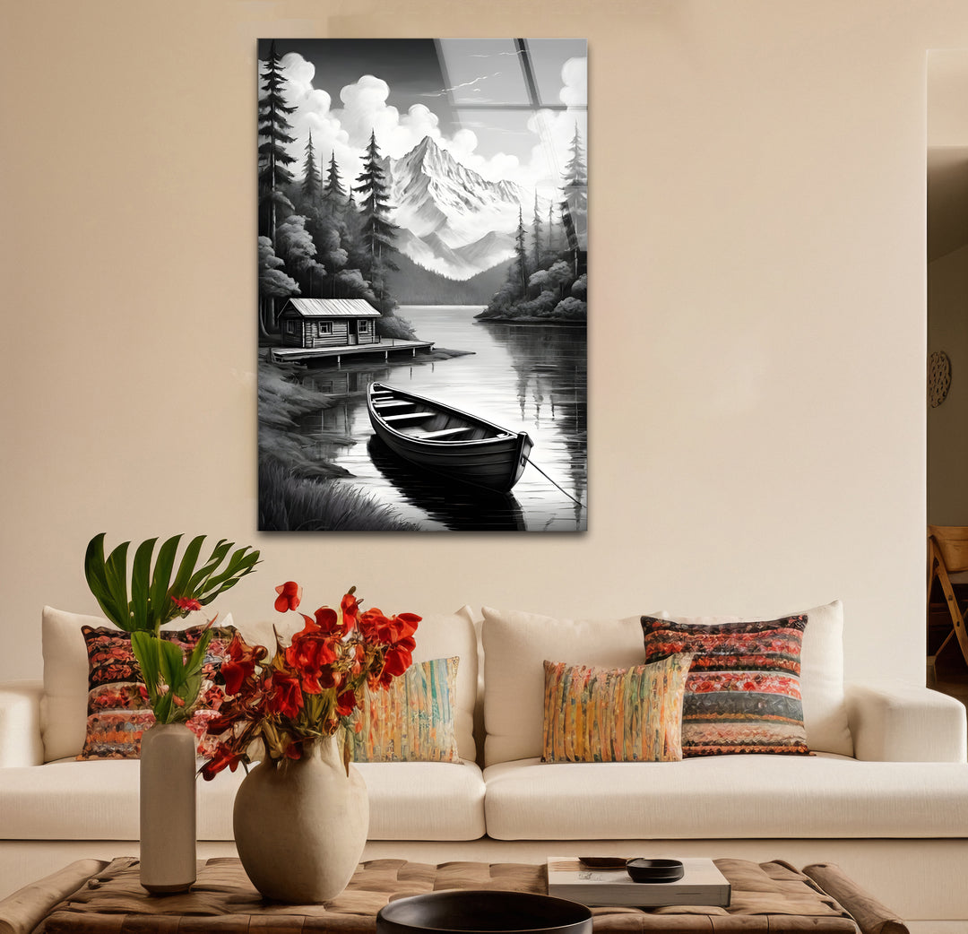 Timeless black and white paintings of a nature scene perfect for adding calmness to any space
