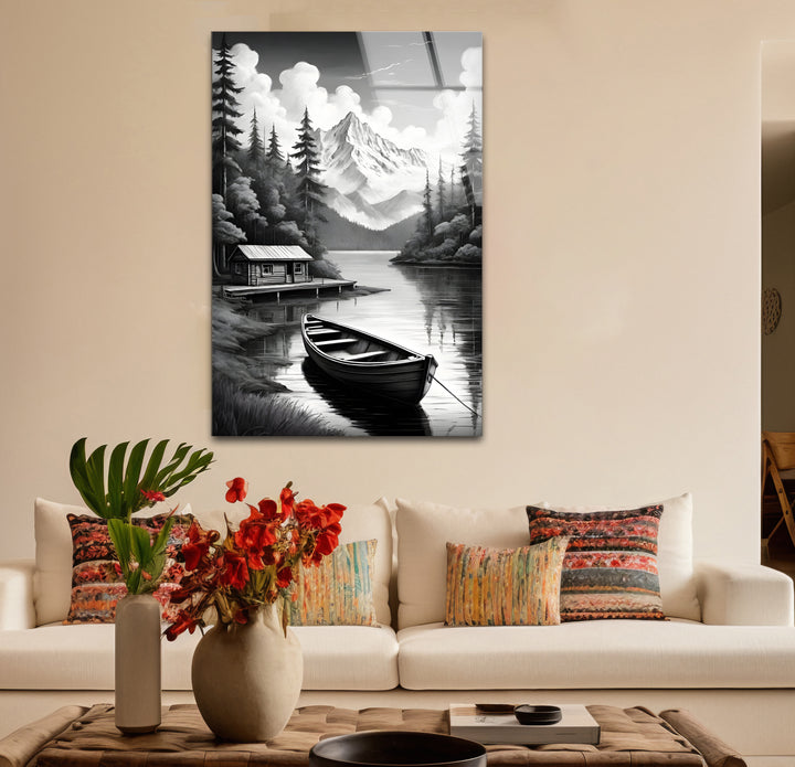 Timeless black and white paintings of a nature scene perfect for adding calmness to any space
