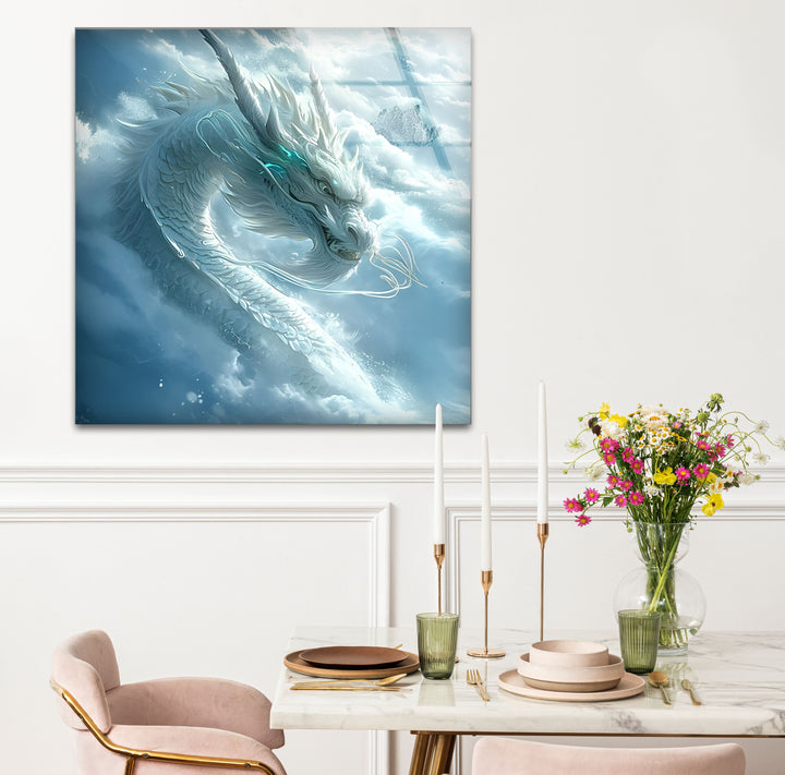 White Dragon: A majestic dragon surrounded by clouds, perfect for adding magical vibes to your decor.
