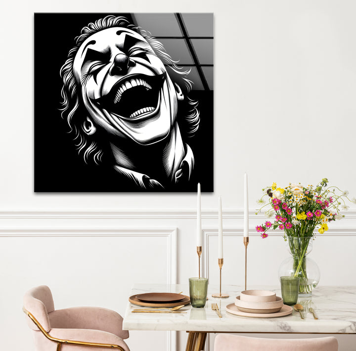 Artistic black and white abstract art of the Joker blending realism with creative expression
