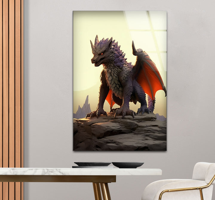 A detailed purple dragon with fiery wings, bringing a touch of fantasy and strength to your walls.
